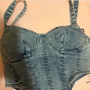 Women's Denim Bustier Top